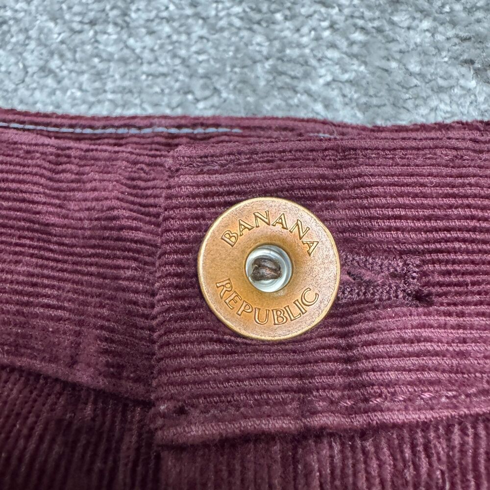 Banana Republic WE Skinny Cord Stretch Corduroy Pants Womens 26 Burgundy Casual - Picture 3 of 15